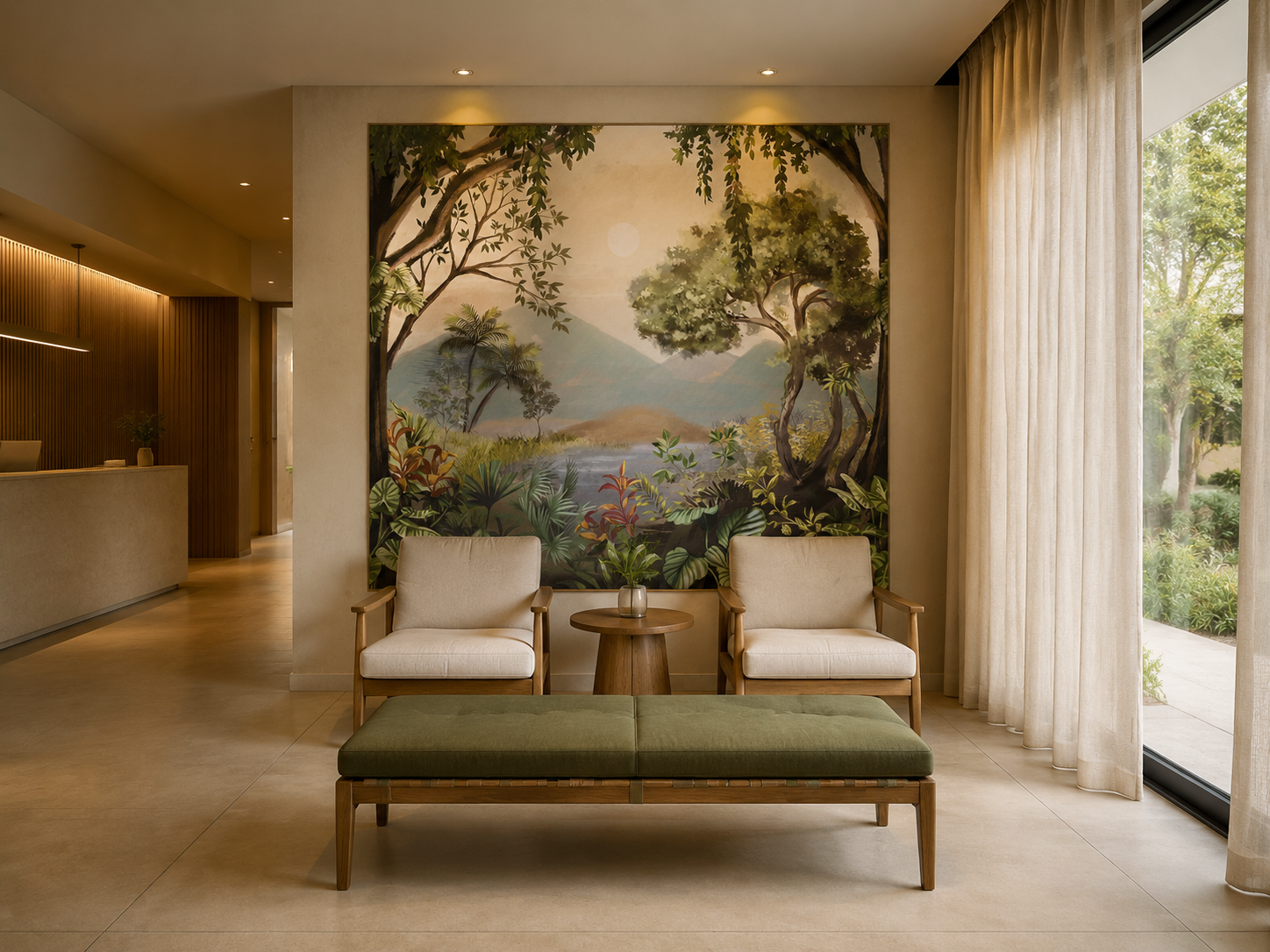 Lobby com painel Biomas