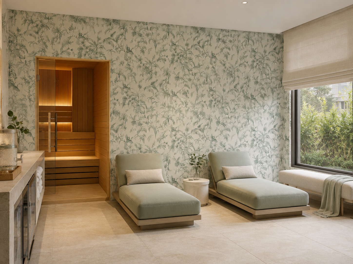 Lounge com papel botânico